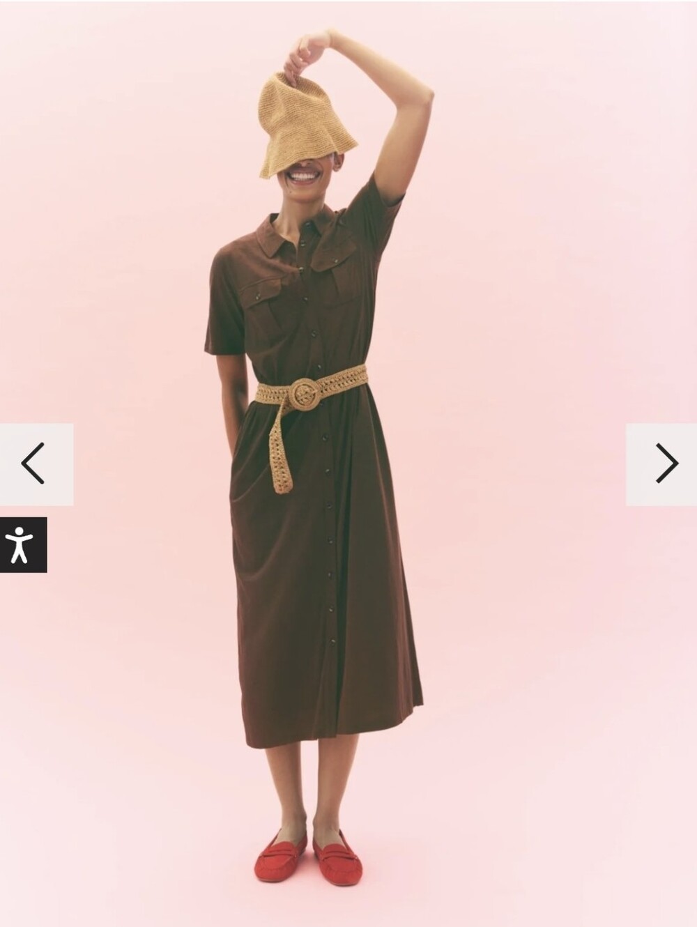 NWT Boden MAVIS Midi Shirt Dress 10 PETITE Bitter Chocolate - Picture 6 of 12